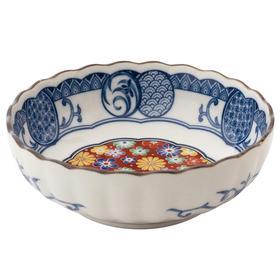 日本进口MARUSANKONDO蓝染小纹碗蓝色