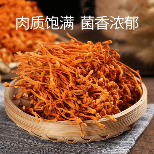 云南干虫草花沃野之珍 鲜香味美 大孢子头饱满充盈 易泡发 汤色透亮 可煲汤 炒菜 商品图2