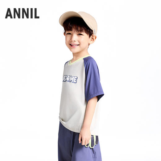 男童圆领短袖针织衫夏季新款安奈儿童装实体店同款XB521605 商品图1