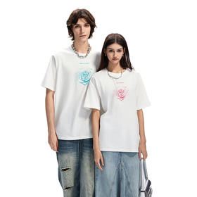 【明星同款】IDEVERRAY夏季新品高级感轻奢简约印花圆领纯棉情侣短袖T恤休闲21MSL-ID25SSFAT003