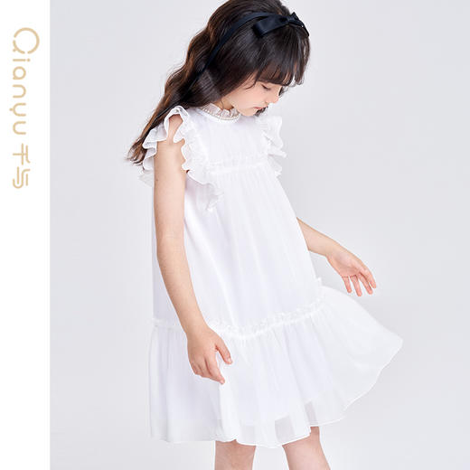 笛莎千与2025夏季新款女童甜美公主A版雪纺连衣裙 商品图3