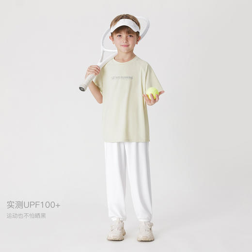 [凉感防晒]马克珍妮男童网眼拼接休闲运动短袖T恤夏装新款240327 商品图1