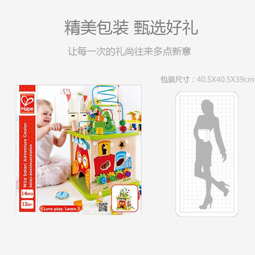 Hape多功能游戏盒 六面体百宝箱串珠配对早教盒子1-3岁儿童节礼物 森林动物游戏盒 E8341 商品图4