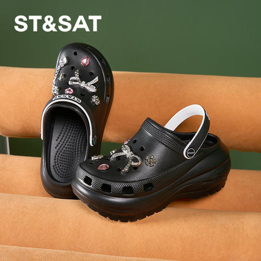 星期六时尚厚底增高奶油泡芙洞洞鞋SSD2110F0U 商品图11