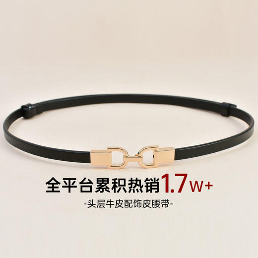 西子/【小金扣】头层牛皮双D时尚可调节搭配配饰腰带皮带/YAOY101 商品图0