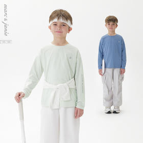 马克珍妮男童弹力防晒运动T恤 儿童长袖上衣2025年春装新款550306