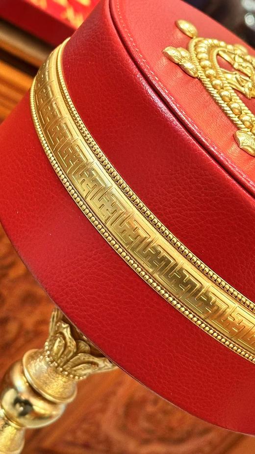 特大号92cm纯铜红皮手摇转经轮圣大解脱经、六字大明咒转经筒带实木底座一套 商品图4