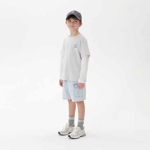 马克珍妮男童潮流撞色假两件长袖T恤儿童纯棉上衣春装新款240022 商品图2