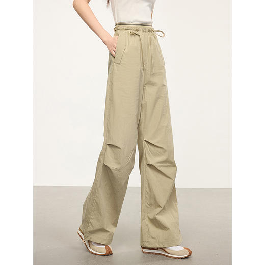 【专属特价】熙世界户外运动风阔腿工装裤女2025春秋新款美式宽松束脚直筒长裤 商品图4