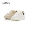 westory2023年秋季新款厚底高跟平跟舒适百搭小白鞋老爹鞋S23CM74081 商品缩略图0