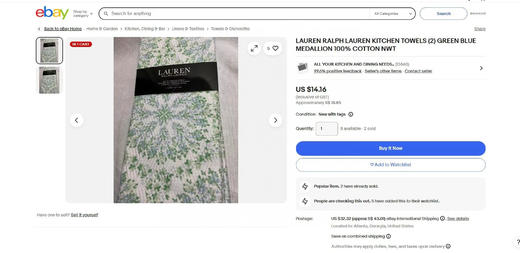 原单正品拉夫劳伦100%纯棉毛巾。花色20多个，好多都没拍到的，每个都好看，美美的田园风风格。尺寸72×42
全部原箱卖完无补！拼手速
官网售价26.99美金一条，现特价69四条包邮，颜色随机 商品图0