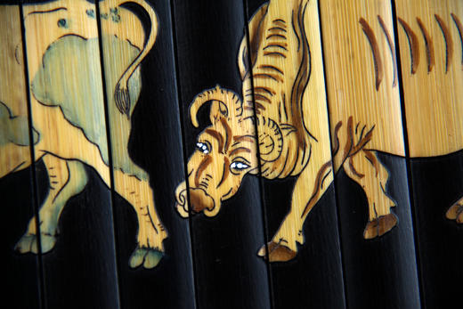 24cm常规水墨五牛/八骏竹简画系列 商品图5