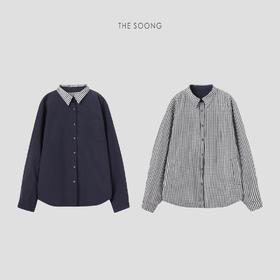 THESOONG"男友格 "经典松弛时髦感两面穿格纹外套HWWT6688