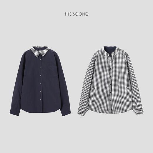 THESOONG"男友格 "经典松弛时髦感两面穿格纹外套HWWT6688 商品图0