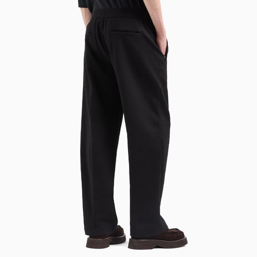 EMPORIO ARMANI 阿玛尼 男士 EA 徽标牌罗纹平纹针织休闲裤 黑色 EM000969 AF13488 UC001 商品图2
