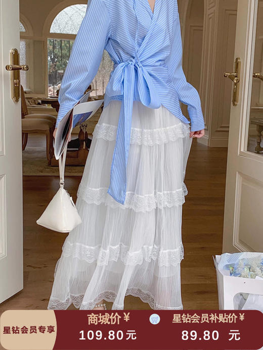 张心子【芭蕾美学】春夏温柔风通勤花边蛋糕裙半身裙 U2503025 商品图0