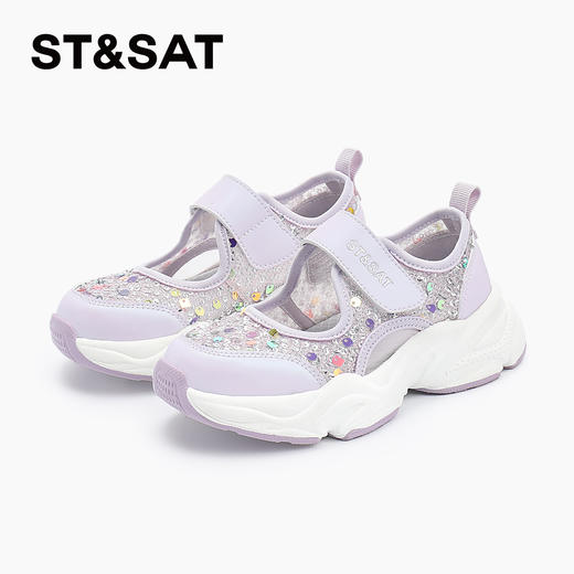 【童鞋】星期六精致亮片魔术贴女童运动凉鞋SSD2191L57 商品图5