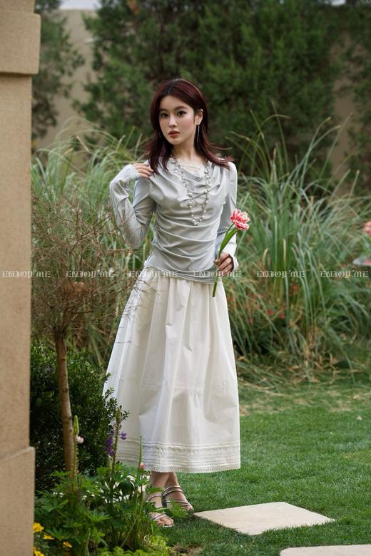 【门店同款】ENJOY春季“绮梦繁花”拼蕾丝上衣 161907480 商品图0