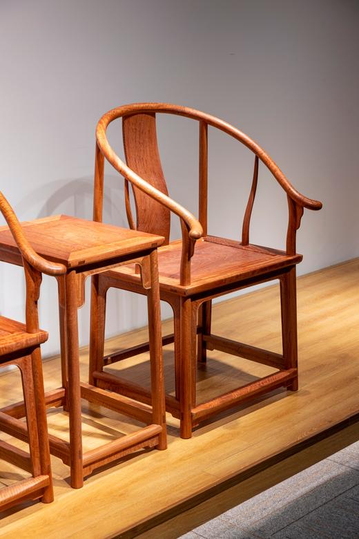 红桥红  家具严选  缅甸花梨（大果紫檀）【素圈椅  三件套】 商品图8