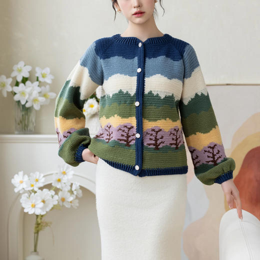 苏苏姐家染春钩针开衫手工DIY编织外套钩针外套羊毛线团材料包 商品图2