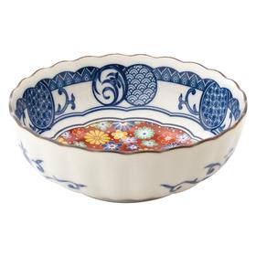 日本进口MARUSAN KONDO蓝染小盘深盘228444.5寸蓝色(花小纹)