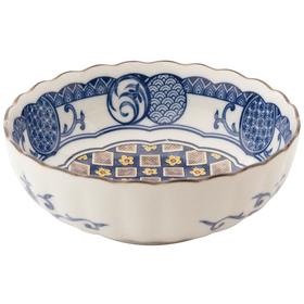 日本进口MARUSAN KONDO蓝染小盘深盘228454.5寸蓝色(龟甲)