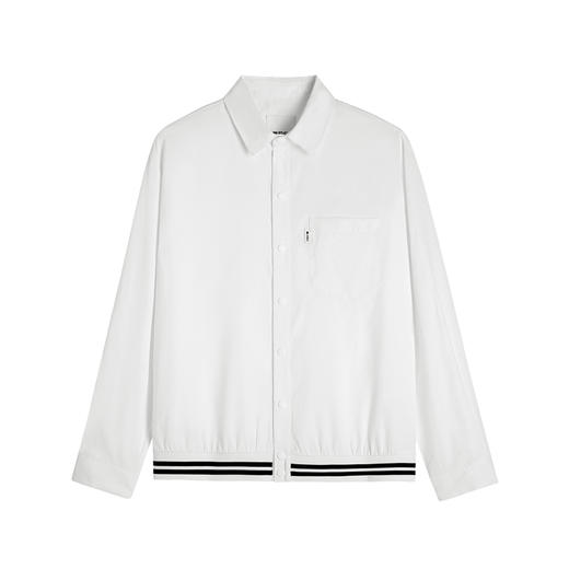 HIM漢崇  时尚休闲百搭夹克简约织唛烫花口袋白色外套 2026春季 商品图4