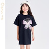笛莎千与2025夏季新款女童时尚休闲蝴蝶结短袖针织连衣裙 商品缩略图3