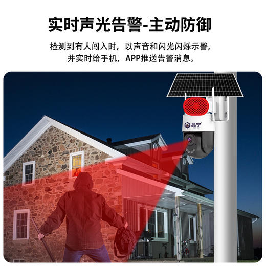 品宁星光六号太阳能臻全彩超低功耗人形侦测报警 商品图1