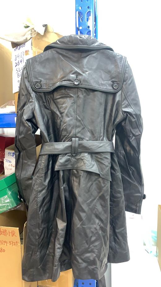 XB186712 雪豹   专柜同步翻领真皮皮衣女士中长款风衣外套165/88A 商品图1