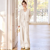 休闲时尚蕾丝花边拼接套装2025开春新款气质穿搭阔腿裤两件套WQE66619AQHUI 商品缩略图1