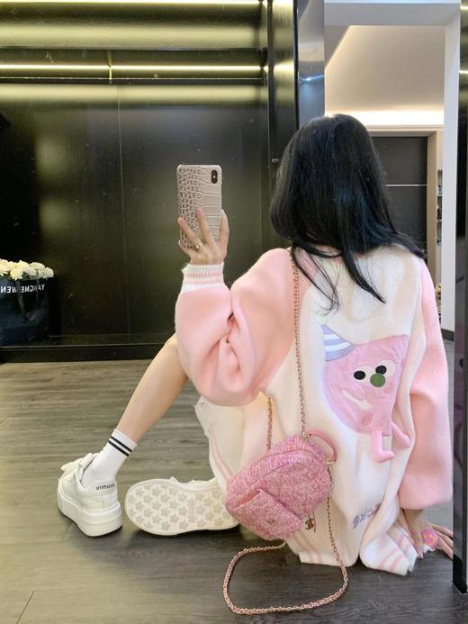 香奈儿24smini粉色粗花呢书包双肩包（HH） 商品图0