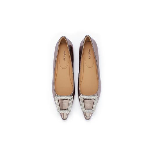 westory2023秋季新款金属饰扣细低跟尖头舒适女单鞋73241 商品图4