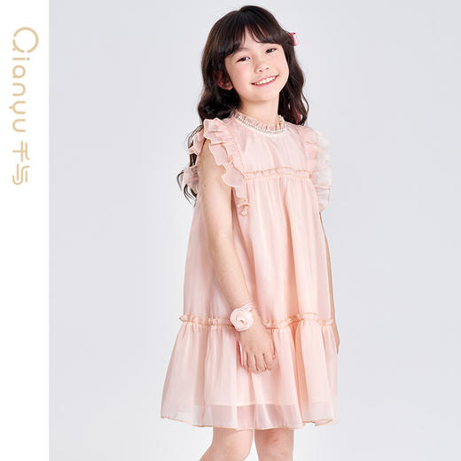 笛莎千与2025夏季新款女童甜美公主A版雪纺连衣裙 商品图2