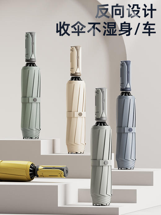 【小牛】XN002赛博朋克三折安全式自动反向伞 商品图0
