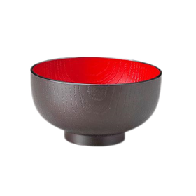 日本进口石田汤碗 布袋古代纹内红色