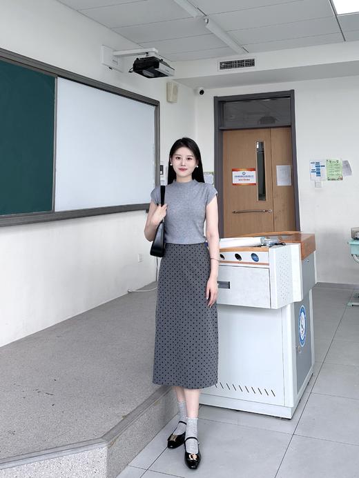 westory2024春季新款休闲小低跟小圆头系带玛丽珍皮鞋W24AE57341 商品图3