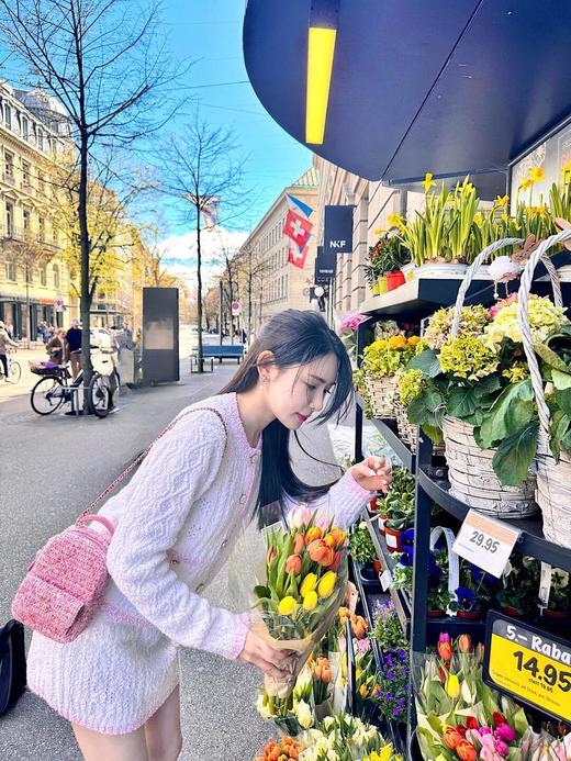 香奈儿24smini粉色粗花呢书包双肩包（HH） 商品图7