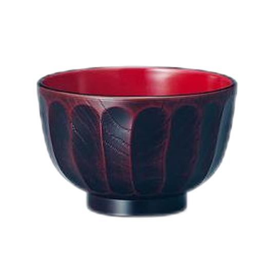 日本进口石田汤碗 菊花瓣红栗子色 商品图0