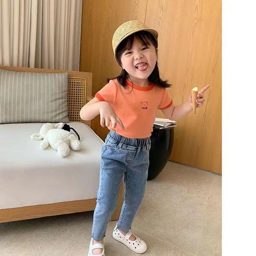 【超值39.9任选2款！】糖果色冰丝短袖t恤 新款韩版女童宝宝 男童夏装百搭洋气 捆条边中小童上衣-QQ 商品图6