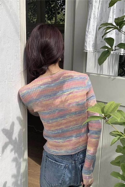 LNNNS 韩版温柔修身花纱针织上衣 17869 商品图2