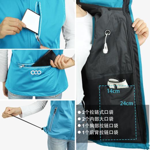 33000ft北欧户外立领春秋马夹女大口袋运动骑行跑步反光安全背心 商品图4