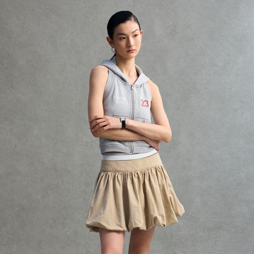 GOODBAI 收腰织带双层褶皱泡泡短裙 商品图0