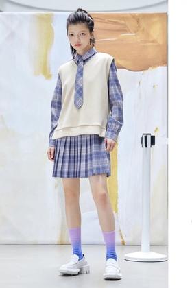 SEM/R森马 日系格子背心连衣裙两件套 18005