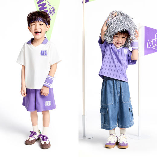 男童SORONA翻领短袖针织衫夏季新款安奈儿童装实体店同款XB521607 商品图3