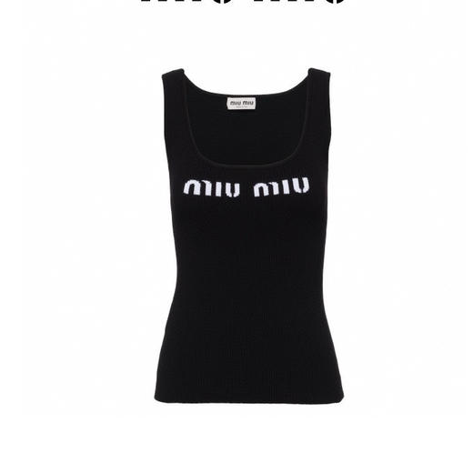 MIU-T 字母黑色背心 商品图0