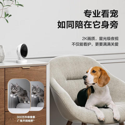 【萤石】PM2宠物看护摄像头 300万像素手机WiFi远程高清星光级夜视室内智能无线监控器 商品图2