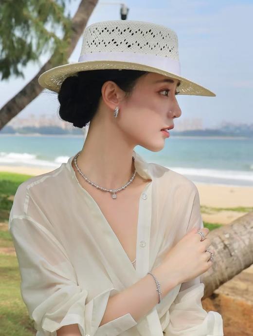 美到冒泡品牌同款施华洛世珍珠香槟珠方糖项链 商品图2