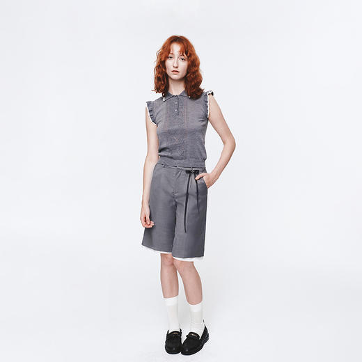 Herlian2025新款女士蝴蝶结装饰短裤百慕大休闲5分裤 商品图1