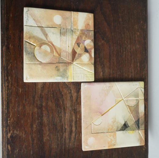 美国中古抽象手绘瓷板画 商品图7